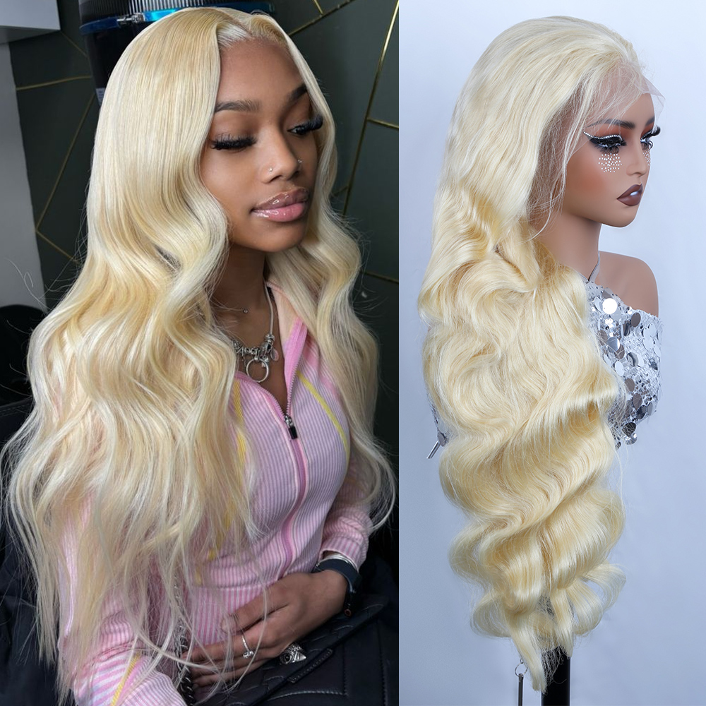 613 Blonde Body Wave Lace Front Wig - 30 40 İnç 613 Bal Sarısı