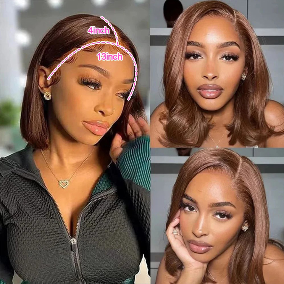13x4 Çikolata Kahverengi Düz B - Hd Lace Frontal Wig Human Hair Pre Plucked incelemesi ve fiyatı