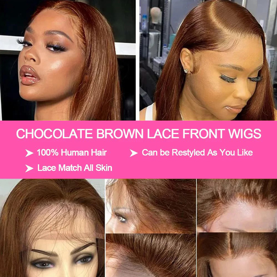 13x4 Çikolata Kahverengi Düz B - Hd Lace Frontal Wig Human Hair Pre Plucked incelemesi ve fiyatı