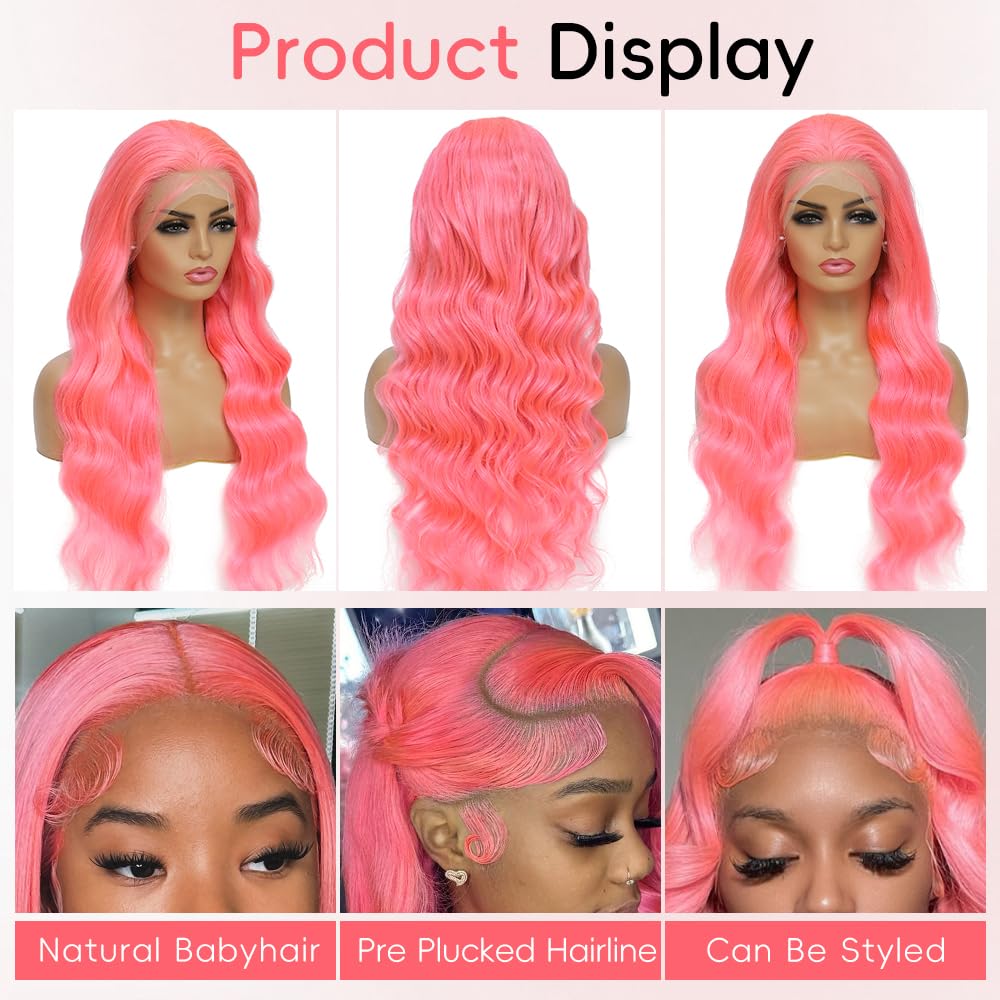 Pembe Dantel Ön Peruklar Gerçe - Hd Lace Frontal Wig Human Hair Pre Plucked incelemesi ve fiyatı