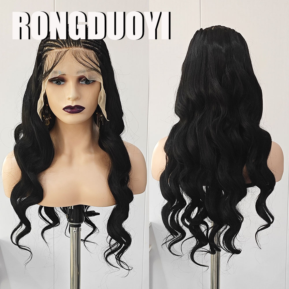 RONGDUOYI Siyah Örgülü Dalgalı - Synthetic Braided Wigs For Black Women incelemesi ve fiyatı