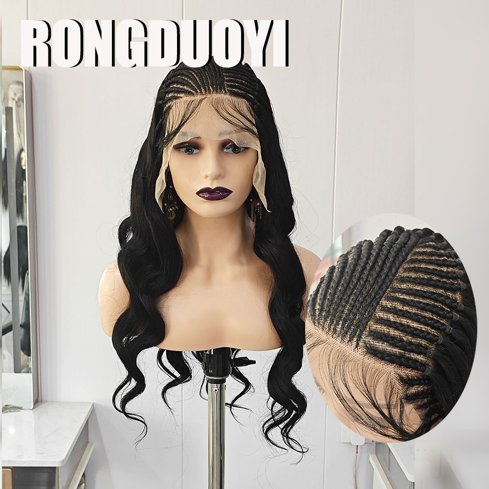 RONGDUOYI Siyah Örgülü Dalgalı - Synthetic Braided Wigs For Black Women incelemesi ve fiyatı