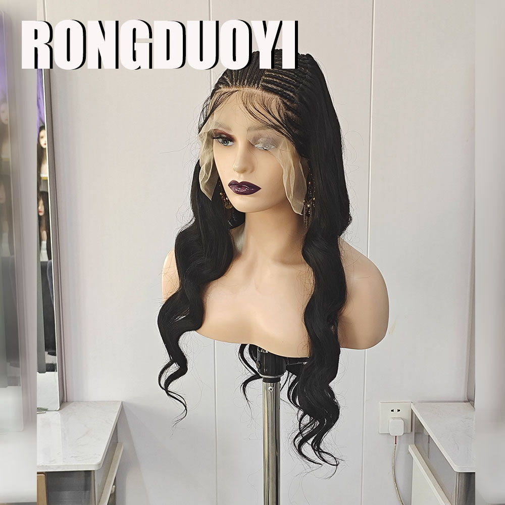 RONGDUOYI Siyah Örgülü Dalgalı - Synthetic Braided Wigs For Black Women incelemesi ve fiyatı