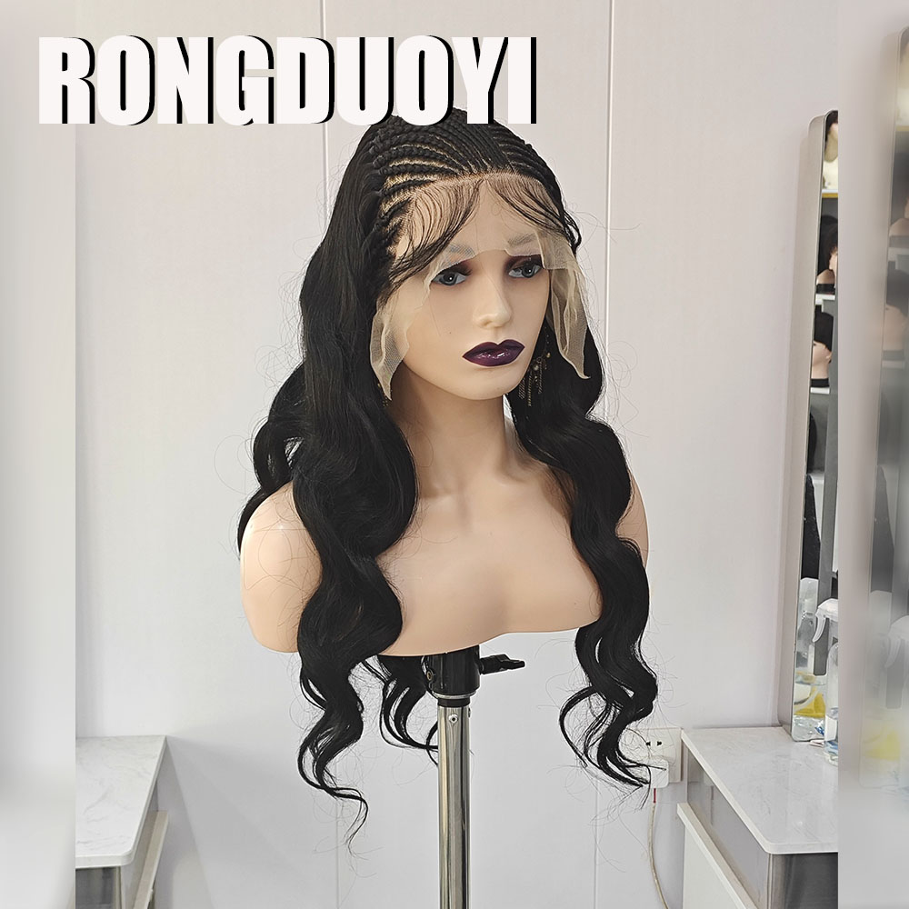RONGDUOYI Siyah Örgülü Dalgalı - Synthetic Braided Wigs For Black Women incelemesi ve fiyatı